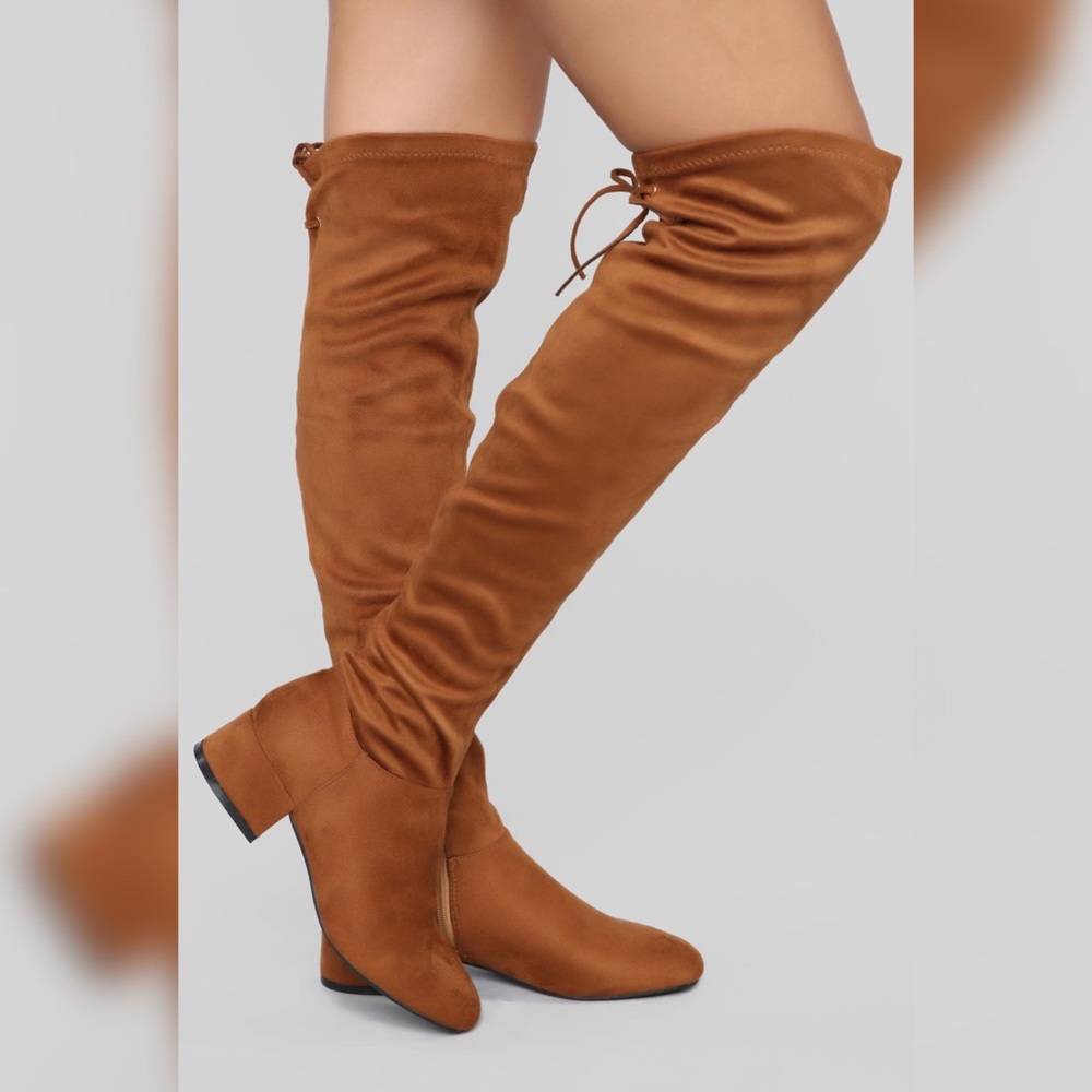 Over The Knee Boot - Caramel Suede